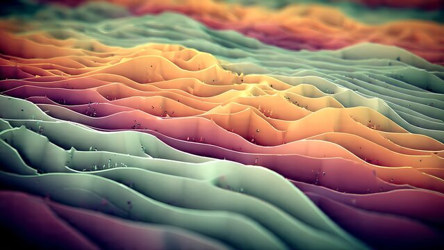 Abstract Wavy Landscape with Earthy Colors