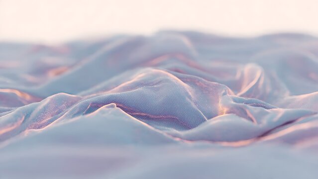 Soft Blue and Pink Fabric Wave Background