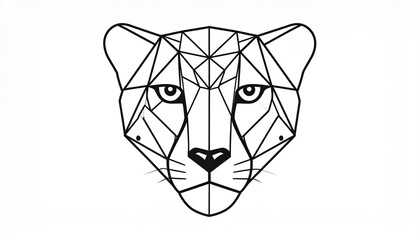 Fototapeta premium Geometric Abstract Cheetah Head Logo Design Vector Illustration