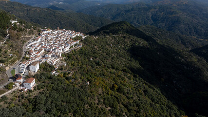 Vistas del municipio de Algatocín en el valle del Genal, España