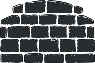 Hand-drawn vector illustration of a brick wall design suitable for architectural and decorative projects