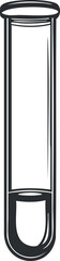 Outline vector illustration of a test tube suitable for scientific and laboratory contexts, ideal for education and research projects