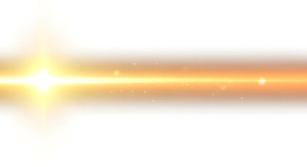 Abstract glowing gold light ray whisking across the screen, a futuristic anamorphic lens flare with shimmering bokeh particles
