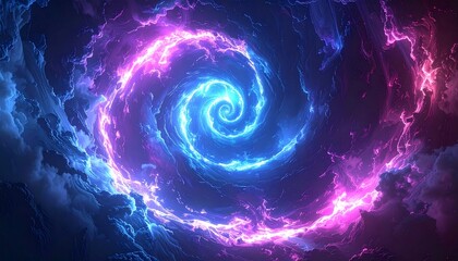Cosmic Vortex A mesmerizing spiral of vibrant nebulae and swirling energy in space