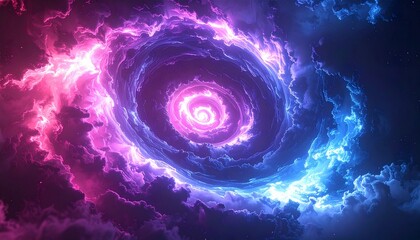 Whirlwind of Celestial Colors A Mesmerizing Cosmic Vortex in Shades of Pink and Blue