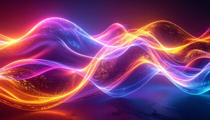 Vibrant Glowing Waveforms Abstract Energy and Light