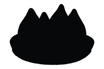 Black silhouette of a stylized lotus flower on white background vector illustration