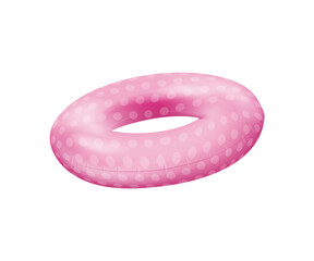 3D Inflatable swimming ring. Bright pool ring. Rubber pool toy. Swim lifesaver. 3D Vector illustration isolated on white