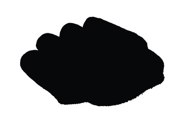 Black ink brush stroke silhouette on a white background vector illustration