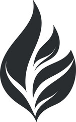 Fototapeta premium Stylized black vector illustration of a flame design, perfect for branding and creative projects.
