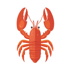 Minimal 2D vector illustration of Lobster in flat icon style on a plain white background.