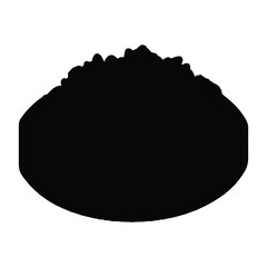 Black silhouette of a round bread roll with textured top baked goods pastry
