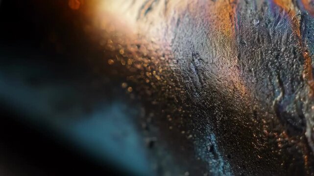 Closeup of medium shot showing cobalt alloy surface with anticorrosive coating highlighting protection against oxidation and environmental wear on metal parts.