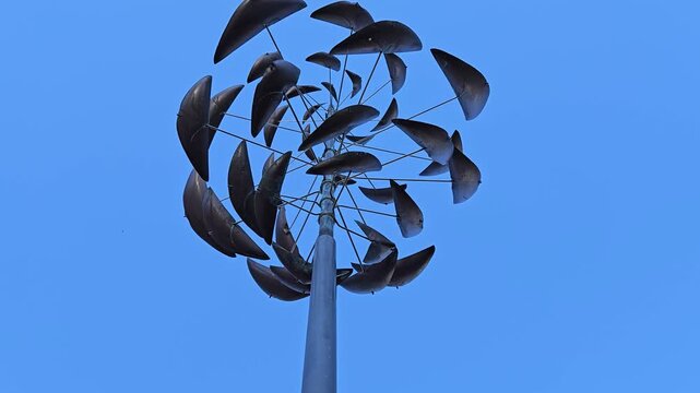 Geometric Wind Spinner Filmed Underneath - Slow Spin