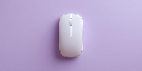 Sleek and Stylish Minimalist Flat Lay Featuring a Wireless Mouse on a Pristine White Background