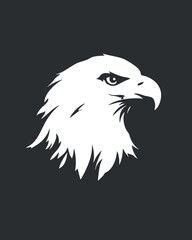 Stylized silhouette vector illustration of an eagle's head, ideal for logo and branding projects.