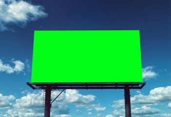 blank billboard on blue sky