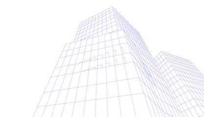 Fototapeta premium Architectural drawing vector 3d illustration