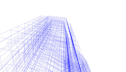 Architectural drawing vector 3d illustration