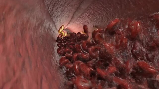 Blood Clot Formation in Vessel: Medical Illustration