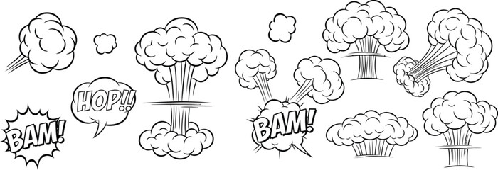 Hand drawn trees illustration isolated on white background