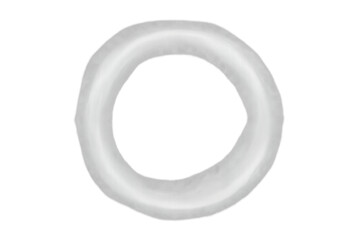 White smoke ring floating, vapor trail forming a circle, abstract cloud effect, transparent background element