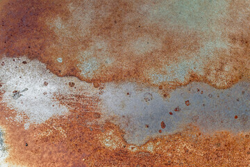 Abstract patterns of rust and corrosion on the side of an antique car