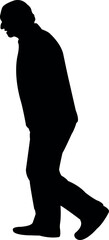 a man walking body silhouette vector