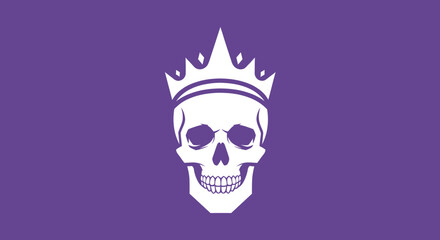 Skull with a white crown on purple