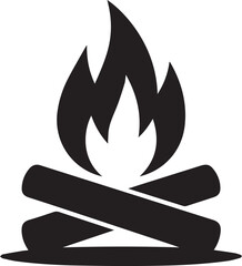 campfire logo campfire emblem for camping apps signage vector illustration