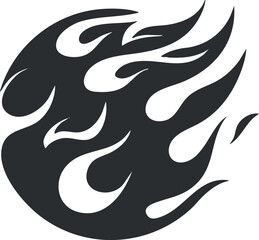 Obraz premium Stylized black flame vector illustration, ideal for branding, logo design, or dynamic energy concepts
