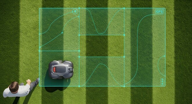 Autonomous Robotic Lawn Mower with AR GPS Mapping and Precision Striping