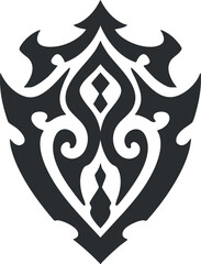 Fototapeta premium Intricate black and white ornamental design with symmetrical and decorative motifs in abstract style.