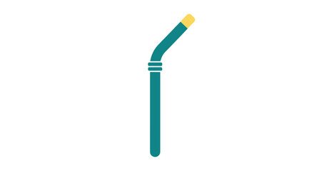 Teal straw with a yellow tip, angled to the right