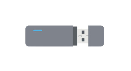 Gray USB drive with blue indicator light