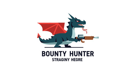 Stylized dragon holding a gun