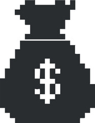 Modern flat design of a money bag vector illustration for finance and banking projects