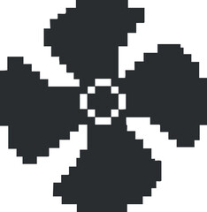 Obraz premium Stylized geometric vector illustration of a fan symbol for use in technology and industry design projects