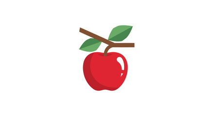 Red apple on a branch