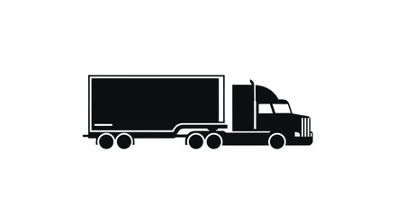 Black silhouette of a semi-truck