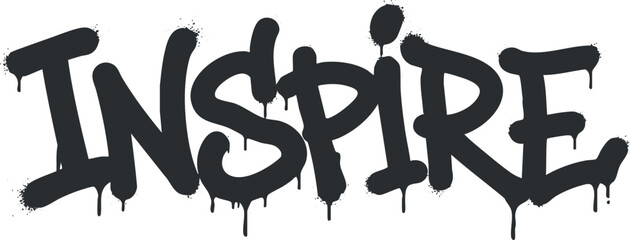 Bold graffiti-style vector illustration of the word 'Inspire' with a dripping effect, perfect for urban art projects and motivational designs