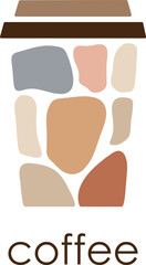 Minimal abstract coffee cup vector illustration