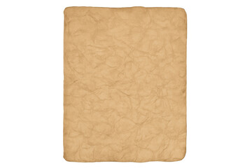 Obraz premium Old crumpled parchment paper texture with distressed antique brown background, vintage aged blank document, transparent base