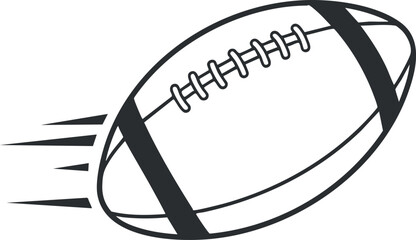 Dynamic vector illustration of a rugby ball in motion, suitable for sports branding and design projects