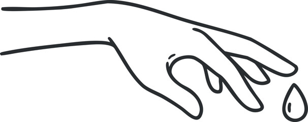 Obraz premium Minimalist line art vector illustration of a hand gesture, ideal for creative design projects and symbolic representations