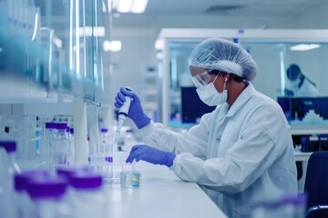 Fototapeta premium Scientist conducting medical research and lab experiment
