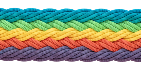Colorful rope png | Colorful braided rope a vibrant rainbow pattern ideal for textile design and creative backgrounds