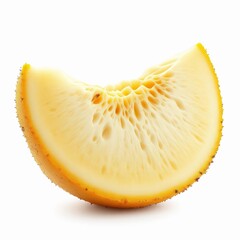 Slice of horned melon isolated on white background shows unique texture and vibrant color, a refreshing tropical fruit