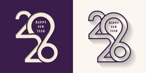 2026 Happy New Year logo design, Celebration poster, banner, greeting cards, background design template, New Year 2026 collection.