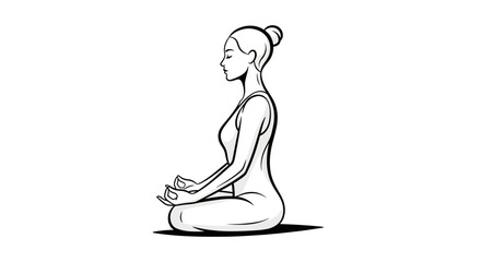 Woman in Meditation Pose: Serene Focus and Inner Peace.